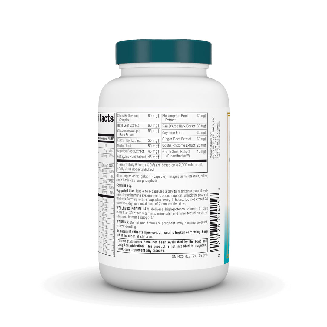 Wellness Formula Bio-Aligned Vitamins & Herbal Defense for Advanced Immune Support* - Dietary Supplement & Immunity Booster - 120 Capsules