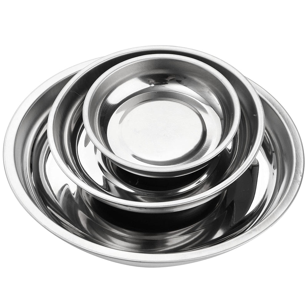 6-Piece Magnet Trays Set, 3 4 6 Round Magnetic Parts Tray, Stainless Steel Magnetic Trays Tools Parts Tray Holder for Socket Screw, Nuts, Bolts, Metal Parts