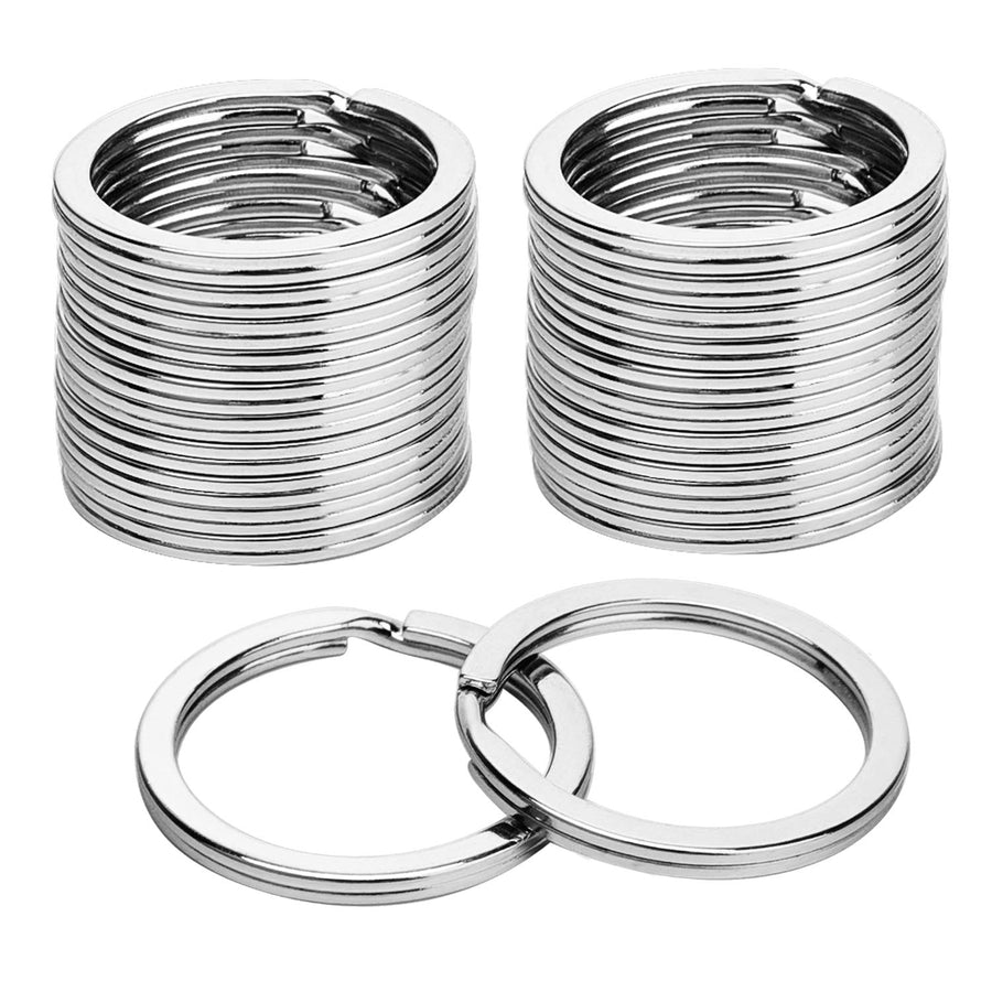 24 Pack Flat Key Rings Metal Split Ring for Home Car Keys Organizations, Jewelry Making, 1 Inch (Golden)