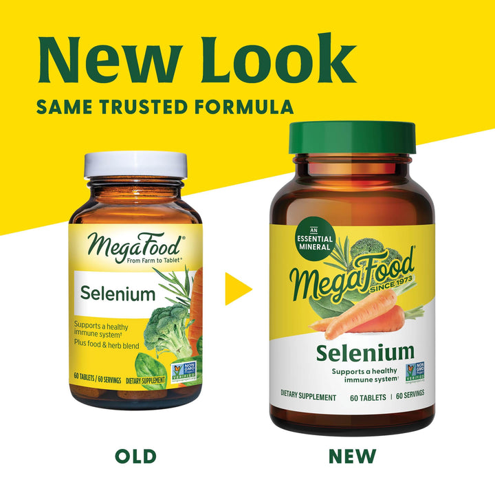 Selenium - Selenium 50 mcg - Supplement with Food & Herb Blend - Immune Support - Vegan, Non-GMO - Made Without 9 Food Allergens - 60 Tablets (60 Servings)