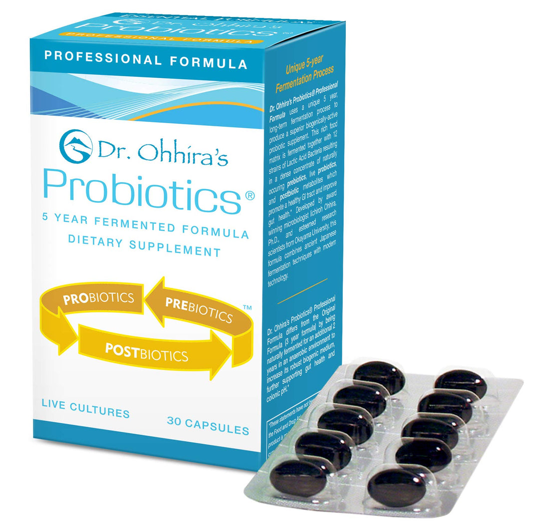 Dr. Ohhira’s Probiotics Professional Formula with 5 Year Fermented Prebiotics, Live Active Probiotics and The only Product with Postbiotic Metabolites, 30 Capsules