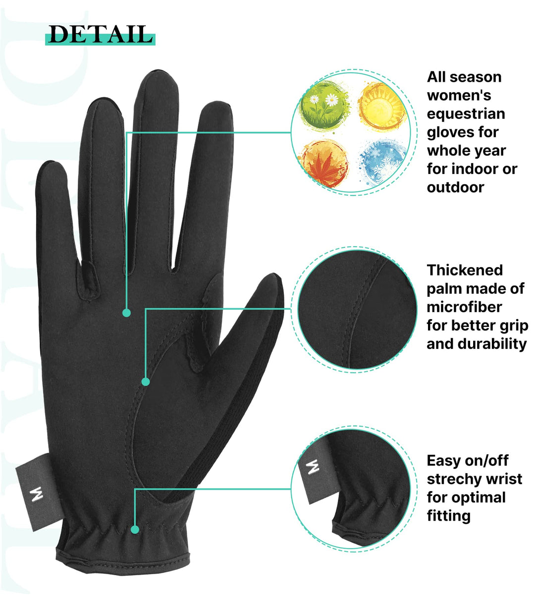 Kids Horse Riding Gloves Girls Youth Equestrian Gloves Summer Winter Outdoor Sports Horseback Riding Glove Cycling Biking Driving Gardening Mittens