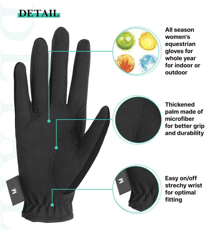 Kids Horse Riding Gloves Girls Youth Equestrian Gloves Summer Winter Outdoor Sports Horseback Riding Glove Cycling Biking Driving Gardening Mittens