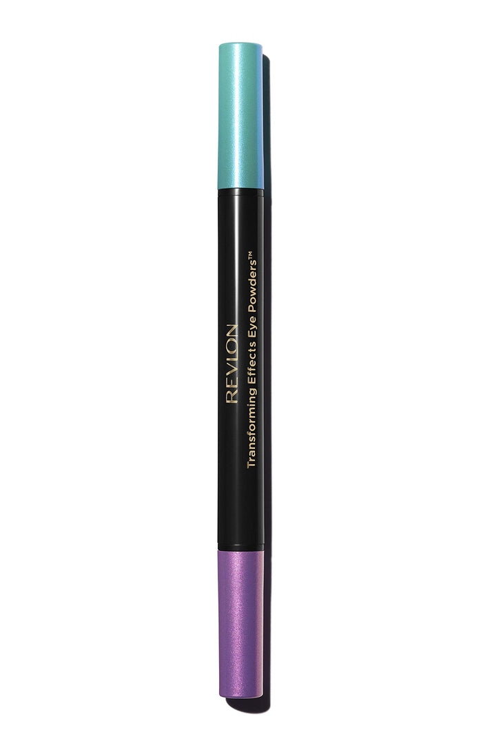 Revlon x WW84 Wonder Woman Transforming Eye Powders, Dual-ended Eyeshadow Stick with Holographic Shimmer, 001 Turquoise/Purple, 0.028 oz