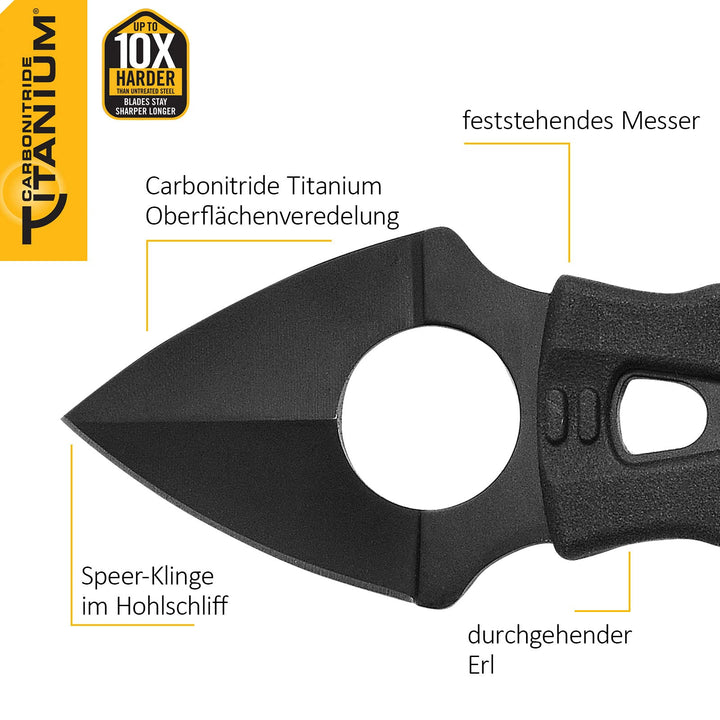 Heater II 4.25 Compact Durable Corrosion-Resistant 420 Stainless Steel Survival Tactical Fixed Blade Neck Knife, Molded Sheath with Belt Clip Included