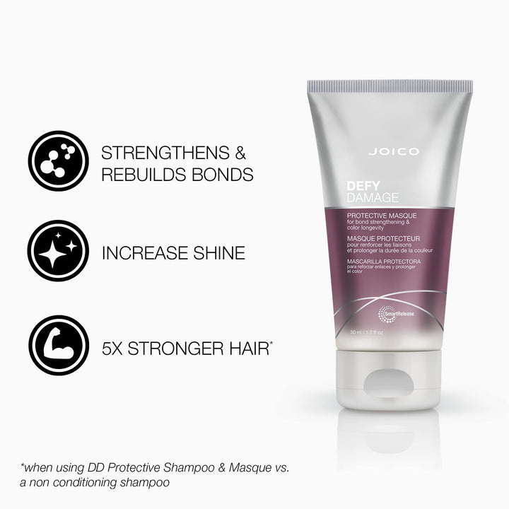 Defy Damage Protective Masque | For Color-Treated Hair | Strengthen Bonds & Preserve Hair Color | With Moringa Seed Oil & Arginine | 1.7 Fl Oz