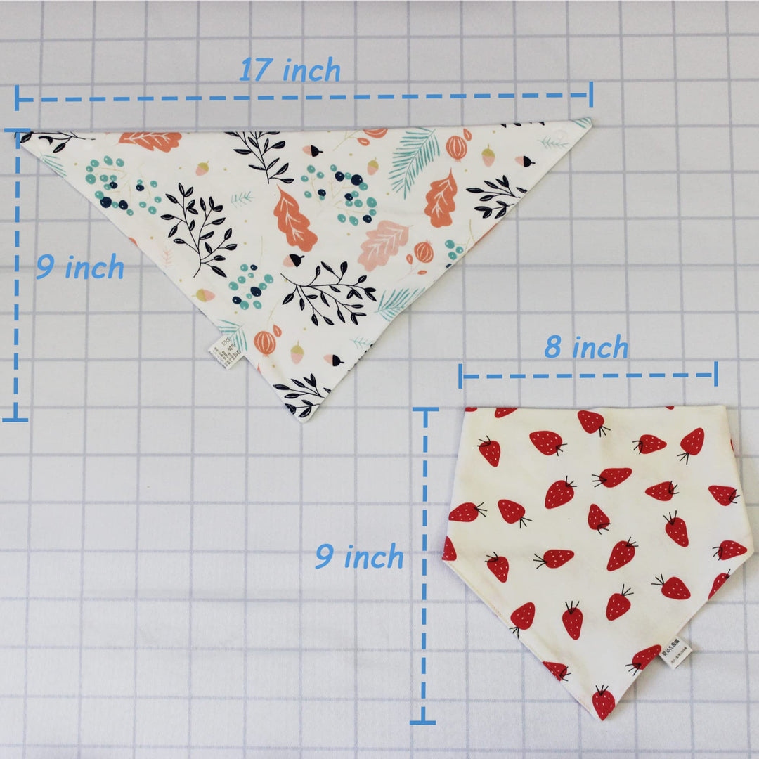 100% Cotton Baby Bandana Drool Bibs for Drooling and Teething Nursery Burp Cloths 5 Pack Pink Strawberry Bibs for Girls