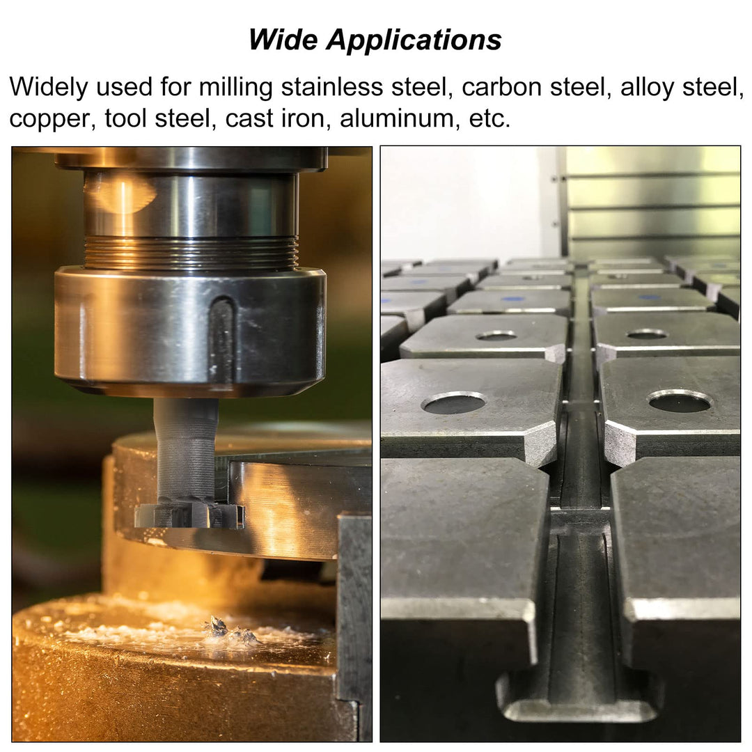 T-Slot Milling Cutters, 5mm Depth 16mm Cutting Dia 10mm Shank Tungsten Carbide Tip 4 Flutes T Slot End Mill for Stainless Steel Copper Aluminum