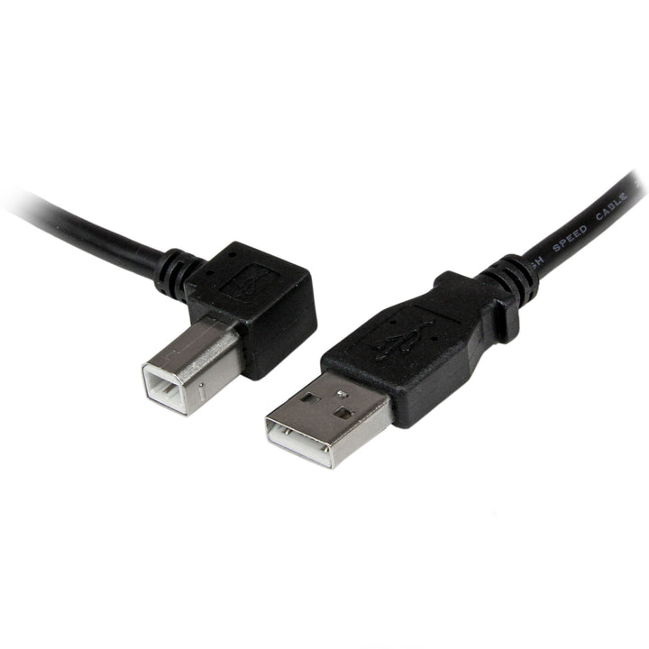 1m USB 2.0 A to Left Angle B Cable Cord - 1 m USB Printer Cable - Left Angle USB B Cable - 1x USB A (M), 1x USB B (M) (USBAB1ML),Black
