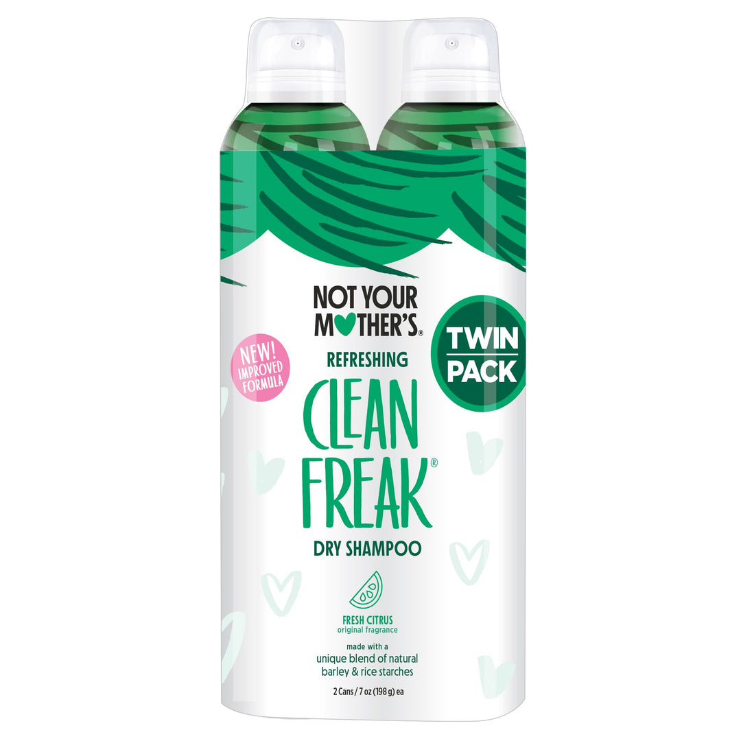 Not Your Mother's Clean Freak Refreshing Dry Shampoo (2-Pack) - 7 oz - Waterless Shampoo Instantly Absorbs Oil - Hair Essentials for Back to School