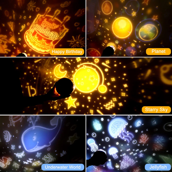 Night Light for Kids Battery Powered, LED Star Projector Light for Baby with 360° Rotation for Christmas, Halloween, Birthday, Living Room Decoration, Children Gifts (with Remote)