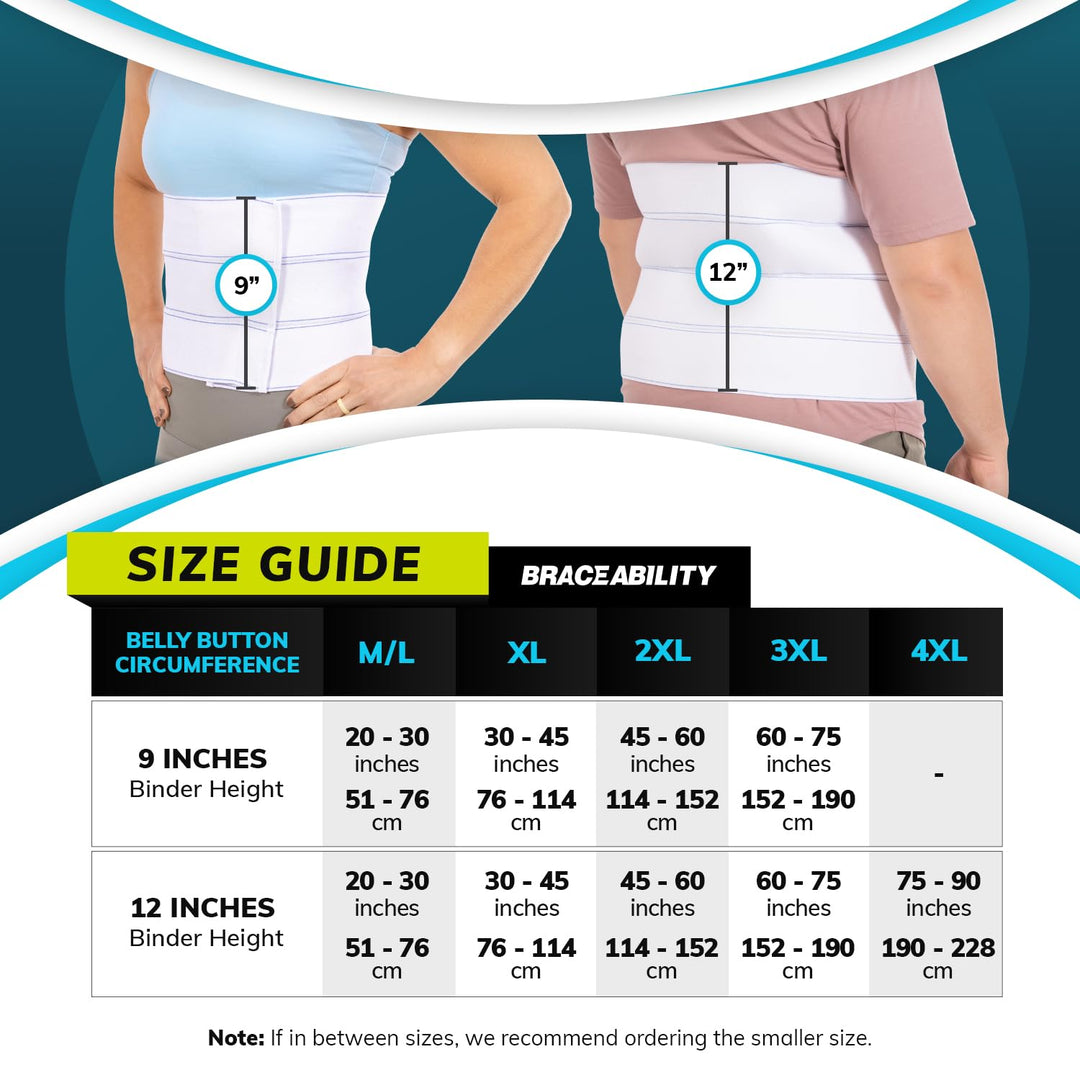 Plus Size Abdominal Binder for Post Surgery Recovery - Bariatric Stomach Hernia Belt, Post Partum Waist Binder, Diastasis Recti Obese Belly Support Band for Big Men and Women (4XL 12)