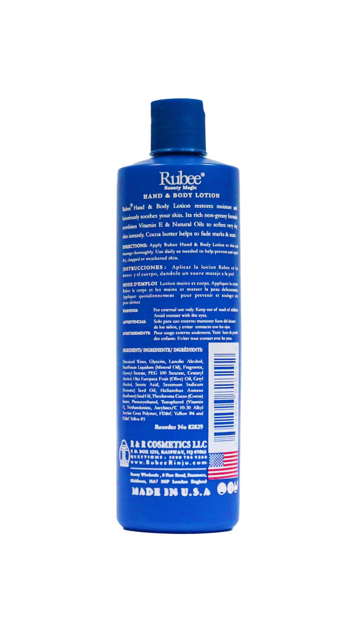 Rubee Hand & Body Lotion 16oz (6 Pack)