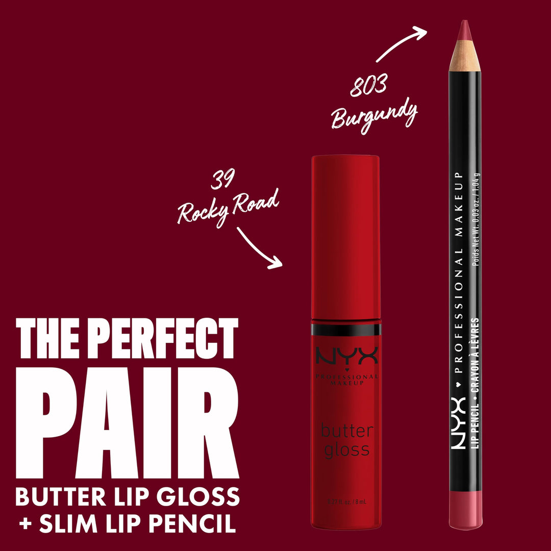 PROFESSIONAL MAKEUP Butter Gloss, Non-Sticky Lip Gloss - Rocky Road (Wine)