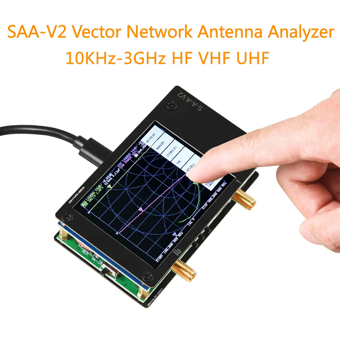 NanoVNA S-A-A-2 V2 Vector Network Analyzer 10KHz~3GHz HF VHF UHF Antenna Analyzer 2.8 inch, Measuring Duplexer, S Parameters, Voltage Standing Wave Ratio, Phase, Delay, Smith Chart Nano VNA