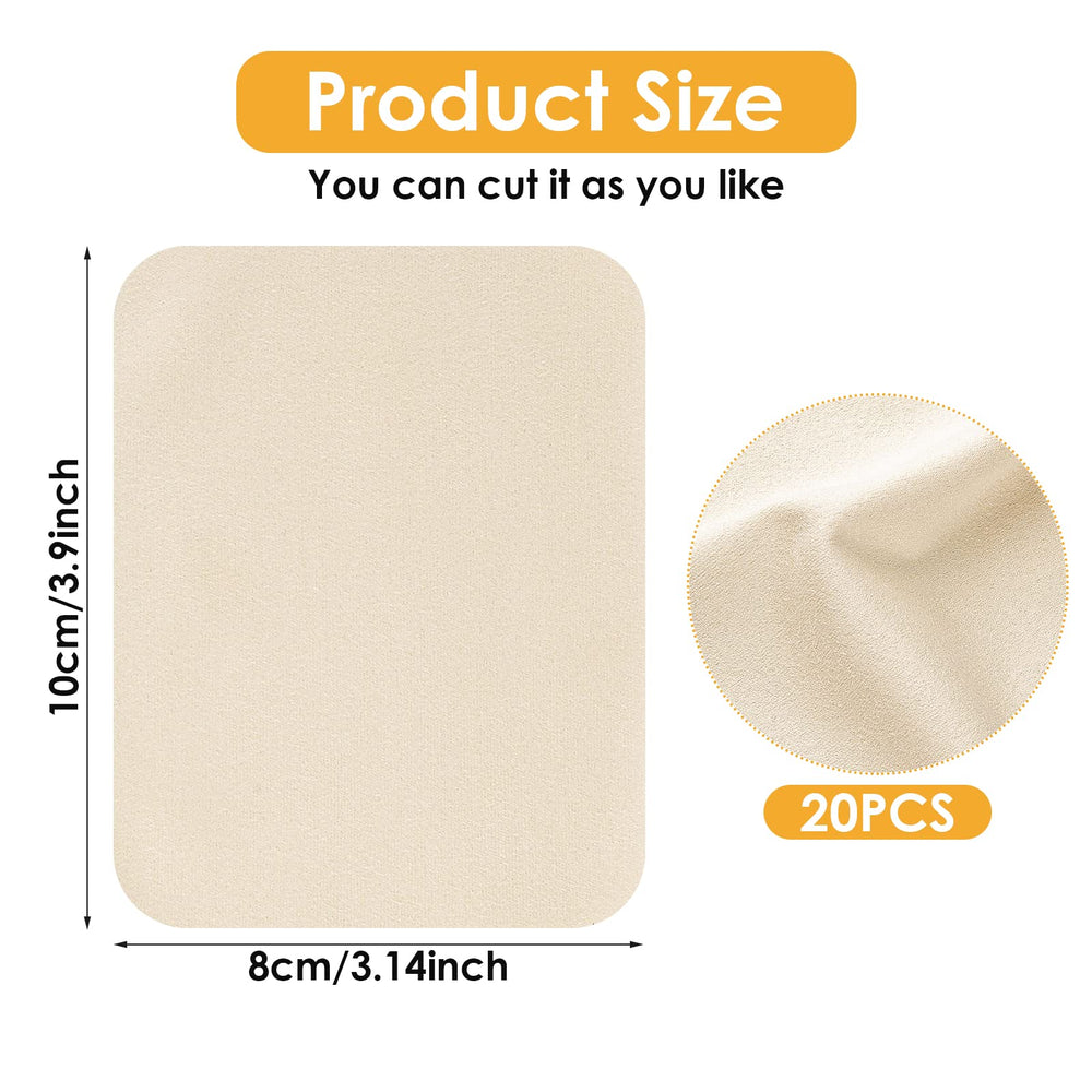 20 Pieces Chamois Pottery Tools Pre-Cut Chamois Cloth Clay Pottery Tools Trimming Mud Tool Kit Ceramic Pottery Craft Supplies Soft Chamois for Pot Rim Smoothing Pottery (3 x 3.9 Inch)