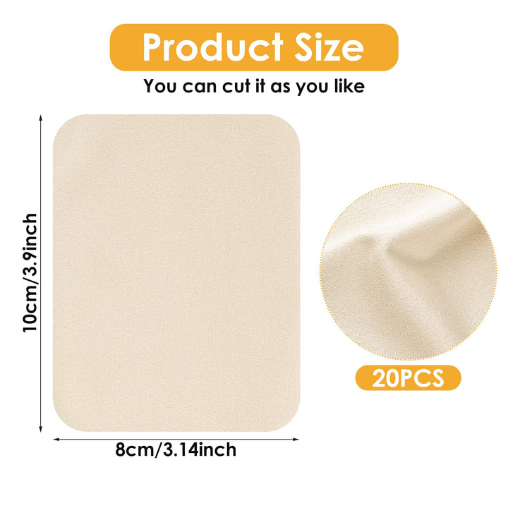 20 Pieces Chamois Pottery Tools Pre-Cut Chamois Cloth Clay Pottery Tools Trimming Mud Tool Kit Ceramic Pottery Craft Supplies Soft Chamois for Pot Rim Smoothing Pottery (3 x 3.9 Inch)