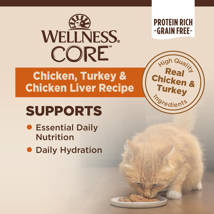 CORE Pate Adult Wet Cat Food, Natural, Protein-Rich, Grain Free, 5.5 Ounce, 24 Pack (Chicken, Turkey & Chicken Liver)