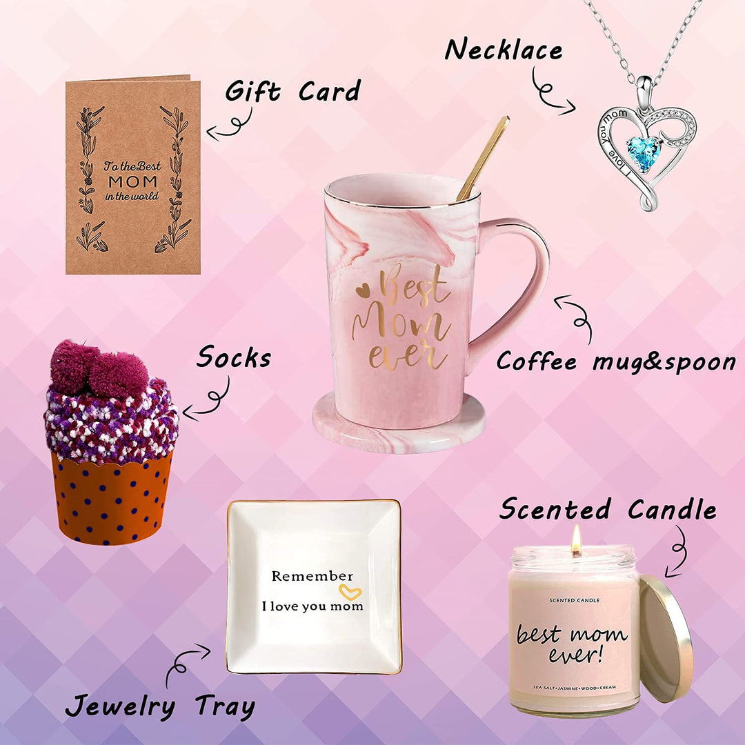 Unique Gifts Baskets for Mom From Daughter Son, Best Mom Birthday Gifts Ideas for Wife Grandma Sister Mother in Law, Cool New Mom Christmas Who Have Everything, First Mothers Day Gifts Set