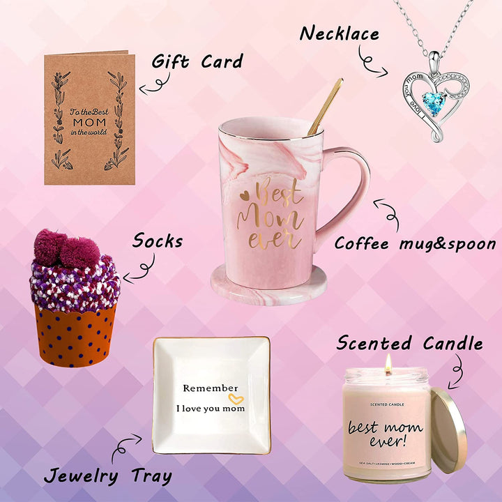 Unique Gifts Baskets for Mom From Daughter Son, Best Mom Birthday Gifts Ideas for Wife Grandma Sister Mother in Law, Cool New Mom Christmas Who Have Everything, First Mothers Day Gifts Set