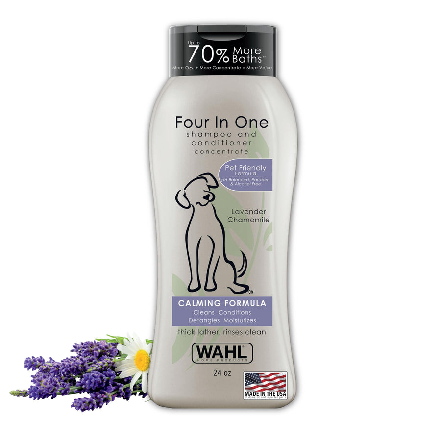 USA 4-in-1 Calming Pet Shampoo for Dogs – Cleans, Conditions, Detangles, & Moisturizes with Lavender Chamomile - Pet Friendly Formula - 24 Oz - Model 820000A