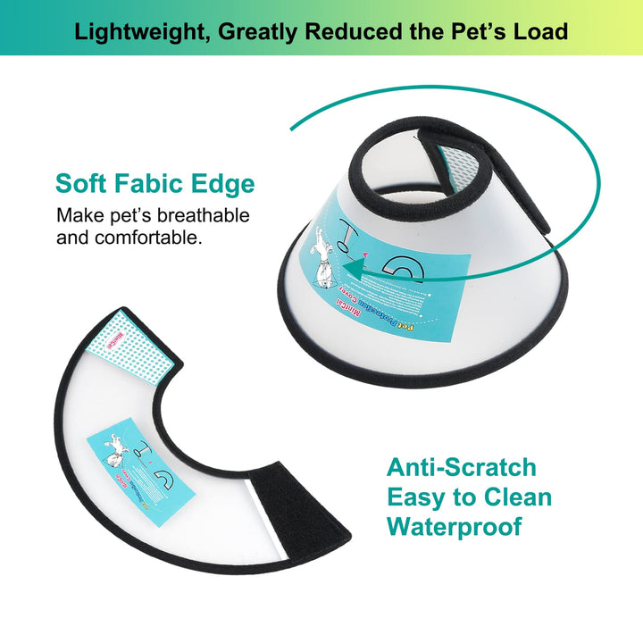 Cat Cone, Adjustable Recovery Pet Cone, 5.5 Inches Lightweight Plastic Elizabethan Collar for Small Cats, Kittens and Rabbits, Cat Cones to Stop Licking