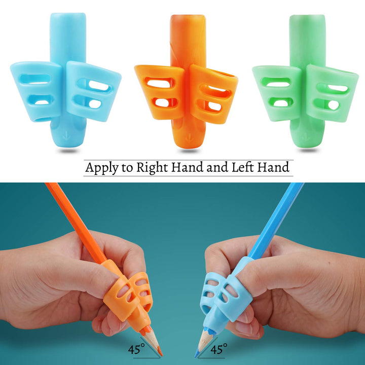 Pencil Grips, Pencil Grips for Kids Handwriting, Children Pen Writing Aid Grip Set Posture Correction Tool for Kids Preschoolers Children, Hollow Ventilation Design, 3 Pack