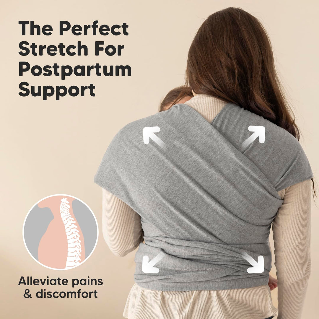 Baby Wrap Carrier By Keababies - All-In-1 Stretchy Baby Wraps - Baby Sling - Infant Carrier - Babys Wrap - Hands Free Babies Carrier Wraps|Great Baby Shower Gift (Classic Gray)