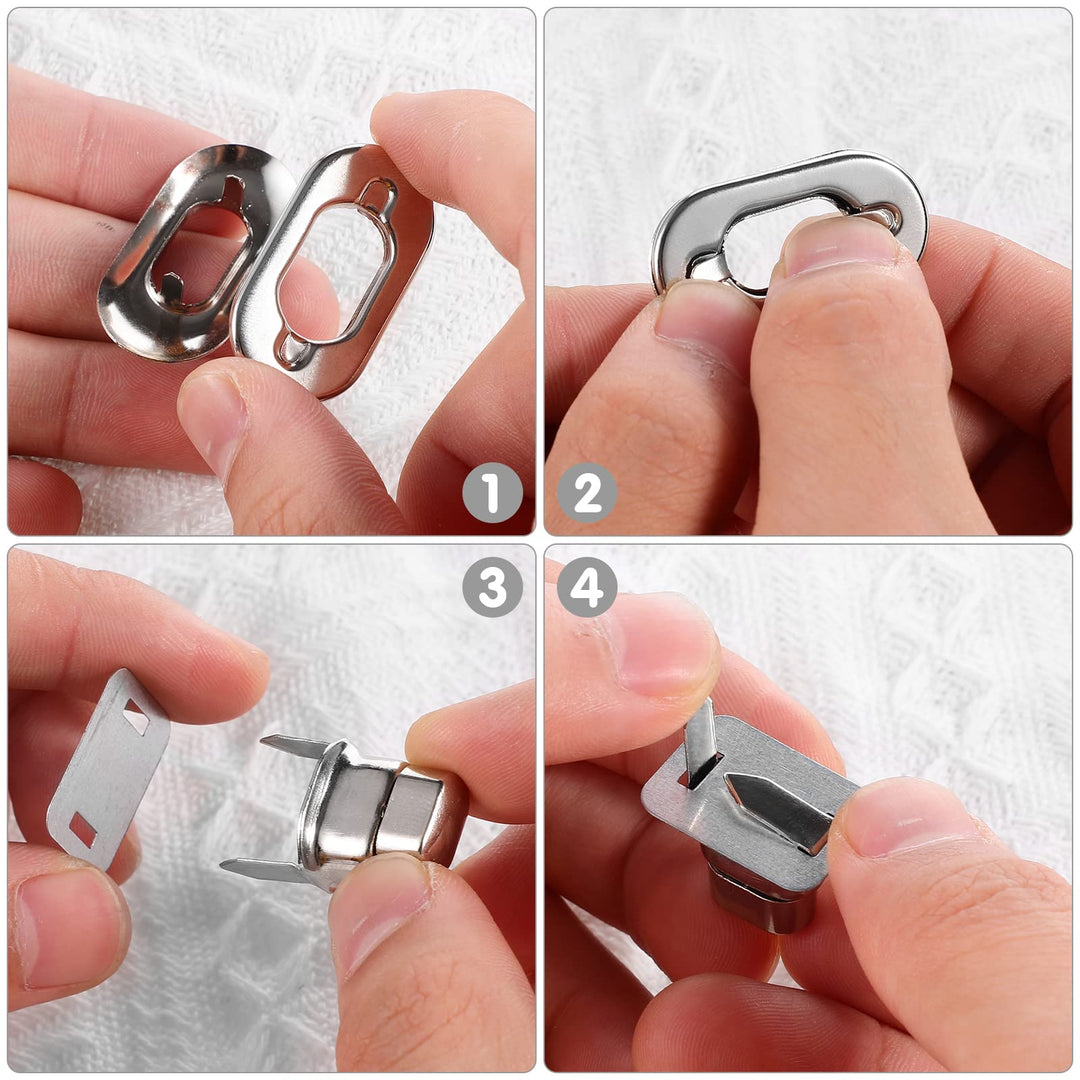 12pcs Purse Twist Turn Lock Purse Lock Clasp Lock Closure Turn Locks for DIY Craft Leather Handbag Bag Hardware (Silver)