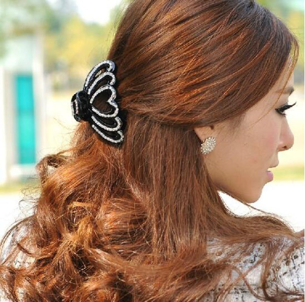 1PC Large Fancy Good Quality Rhinestones Claw Clip Elegant Style Jaw Clips For Women Lady GirlsThick Hair