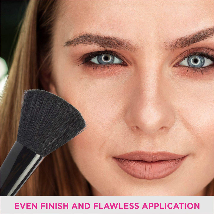 Vega Blush Brush with Wooden Handle and Natural Animal/Synthetic Hair, (EV-19)
