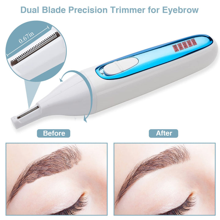 Shaver for Women, Electric Razor Painless Lady Foil Shaver Wet Dry Cordless 3 in 1 Blade Trimmer Rechargeable Waterproof Body Facial Hair Remover for Eyebrow Back Arms Legs Underarms and Bikini Area