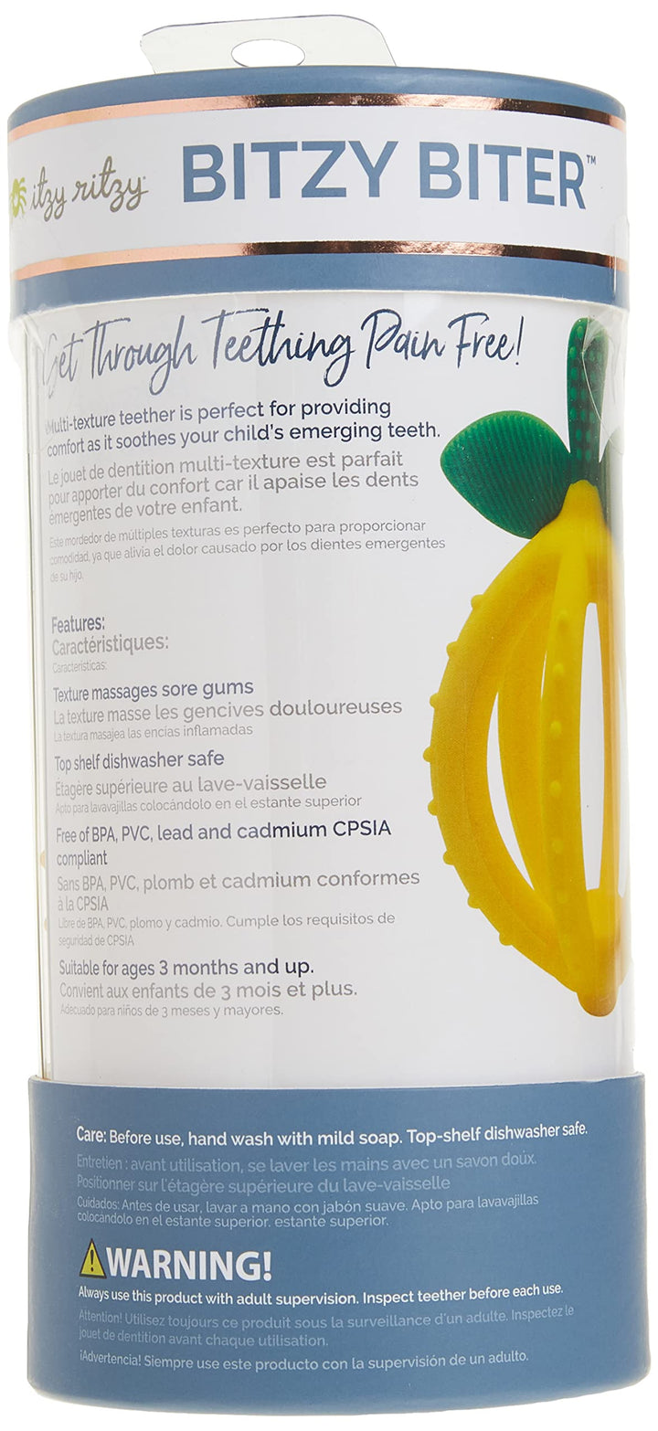 Teething Ball & Training Toothbrush - Silicone, BPA-Free Bitzy Biter Clementine-Shaped Teething Toy Features Multiple Textures to Soothe Gums & an Easy-to-Hold Design (Clementine)