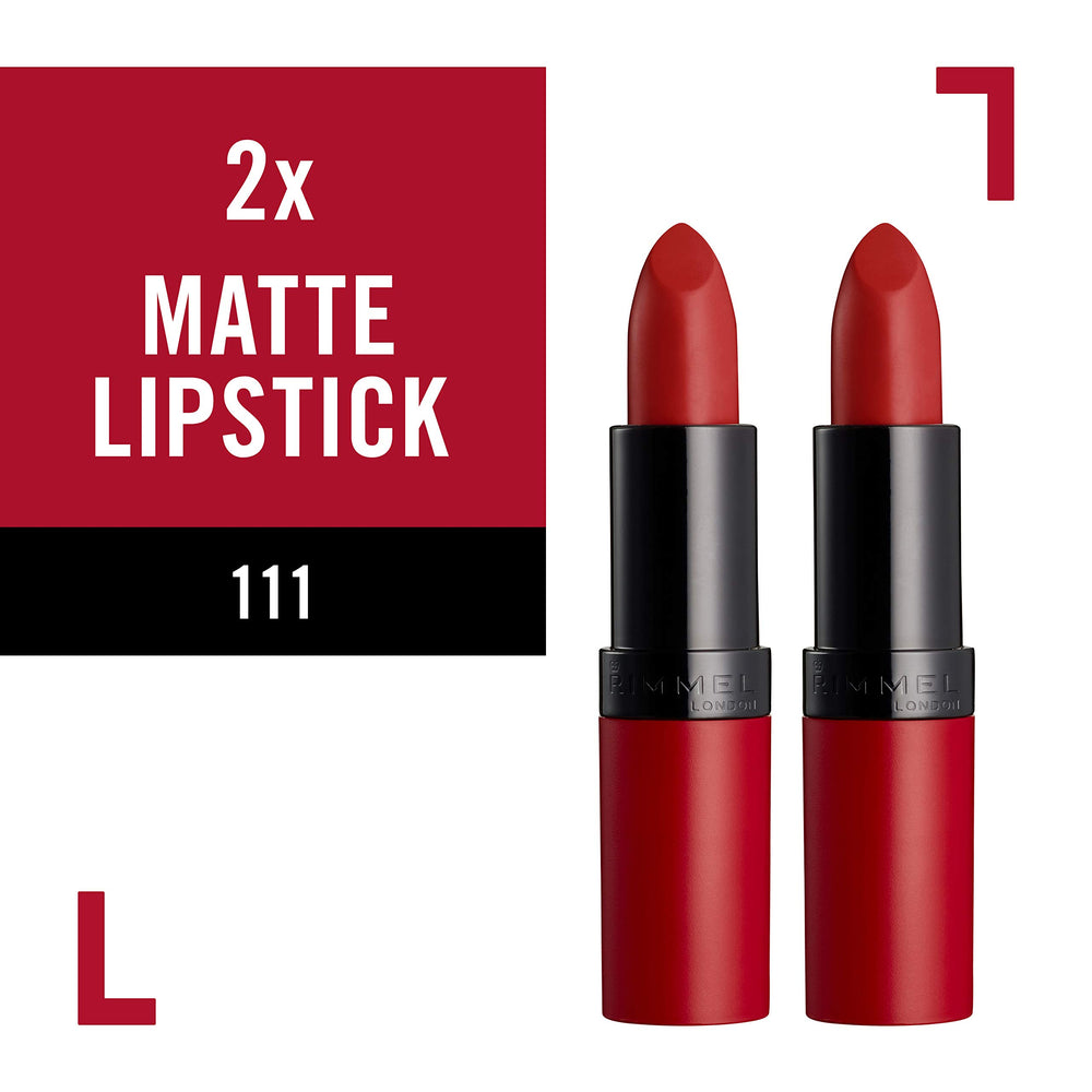 2 Count, 111: Rimmel Lasting Finish Lipstick Matte Collection, 111, 2 Count