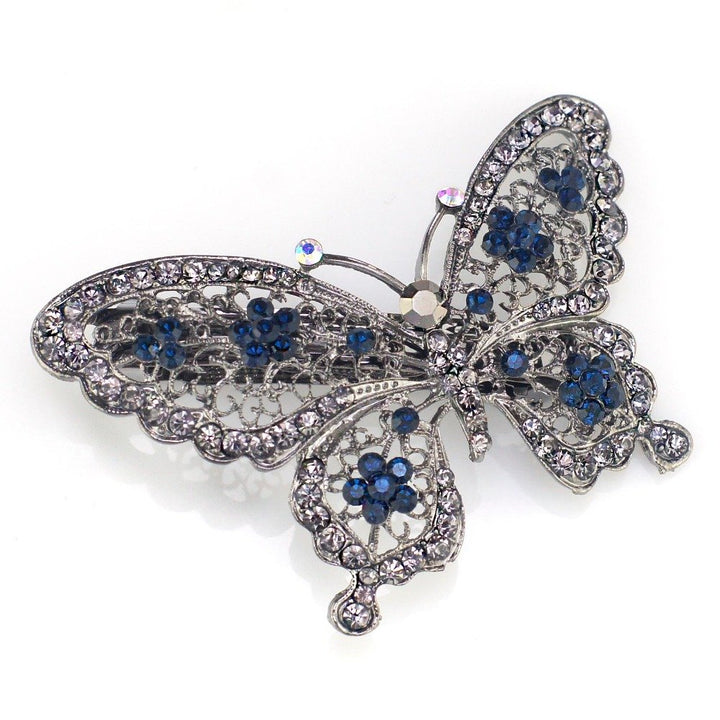 Amazing Fashion Butterfly Hairpin Blue Crystal Headwear Barrette Hair Clip Headwear Accessories Jewelry