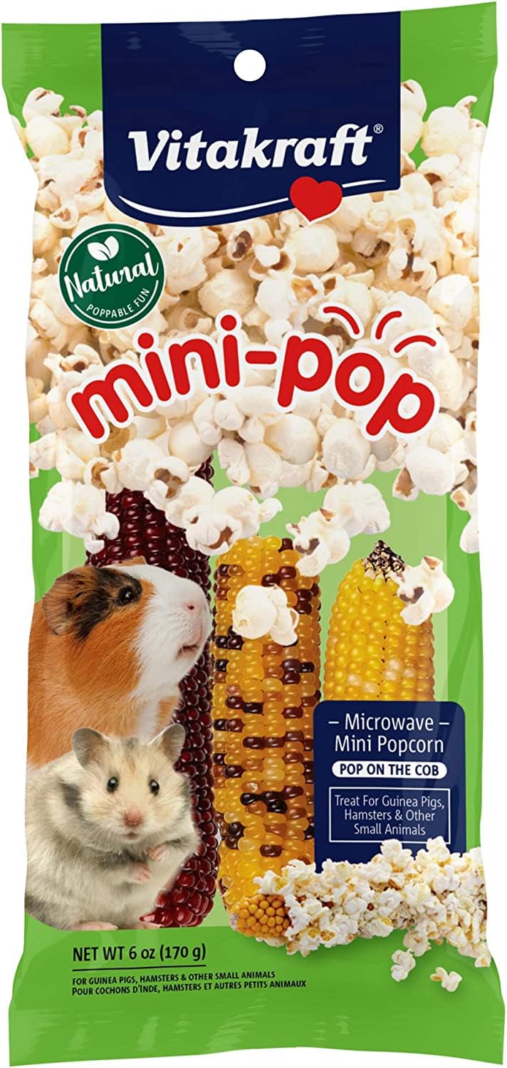 Mini Pops Treat for Small Animals - 100% Real Corn Cob - Supports Healthy Teeth - 6 oz