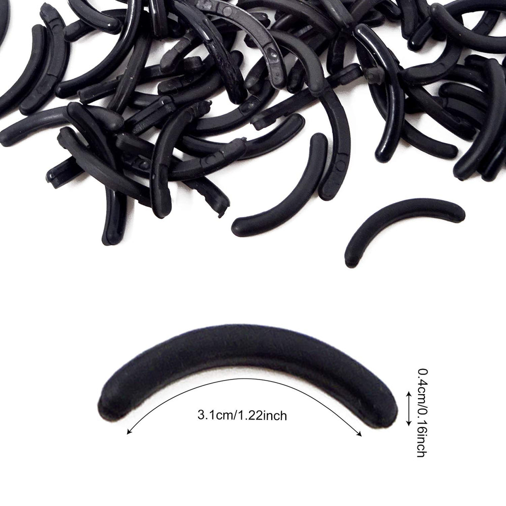 100PCS Silicone Eyelash Curler Pads Curler Replacement Refills Pads for Universal Eyelash Curler Standard Curlers (Black)
