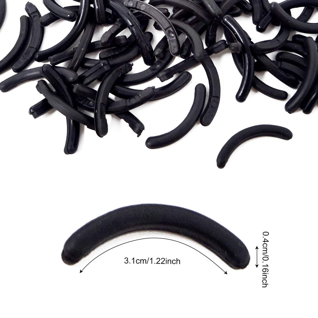 100PCS Silicone Eyelash Curler Pads Curler Replacement Refills Pads for Universal Eyelash Curler Standard Curlers (Black)