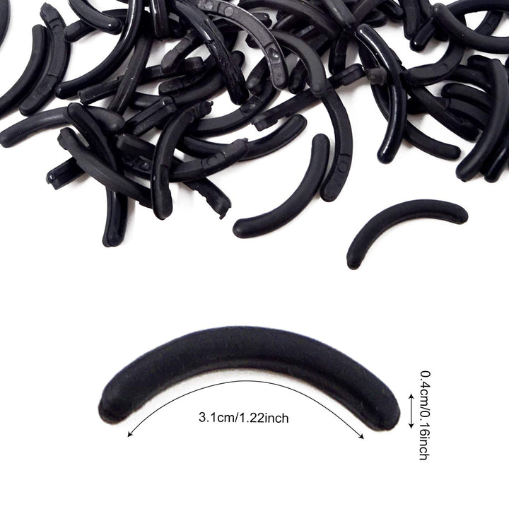 100PCS Silicone Eyelash Curler Pads Curler Replacement Refills Pads for Universal Eyelash Curler Standard Curlers (Black)