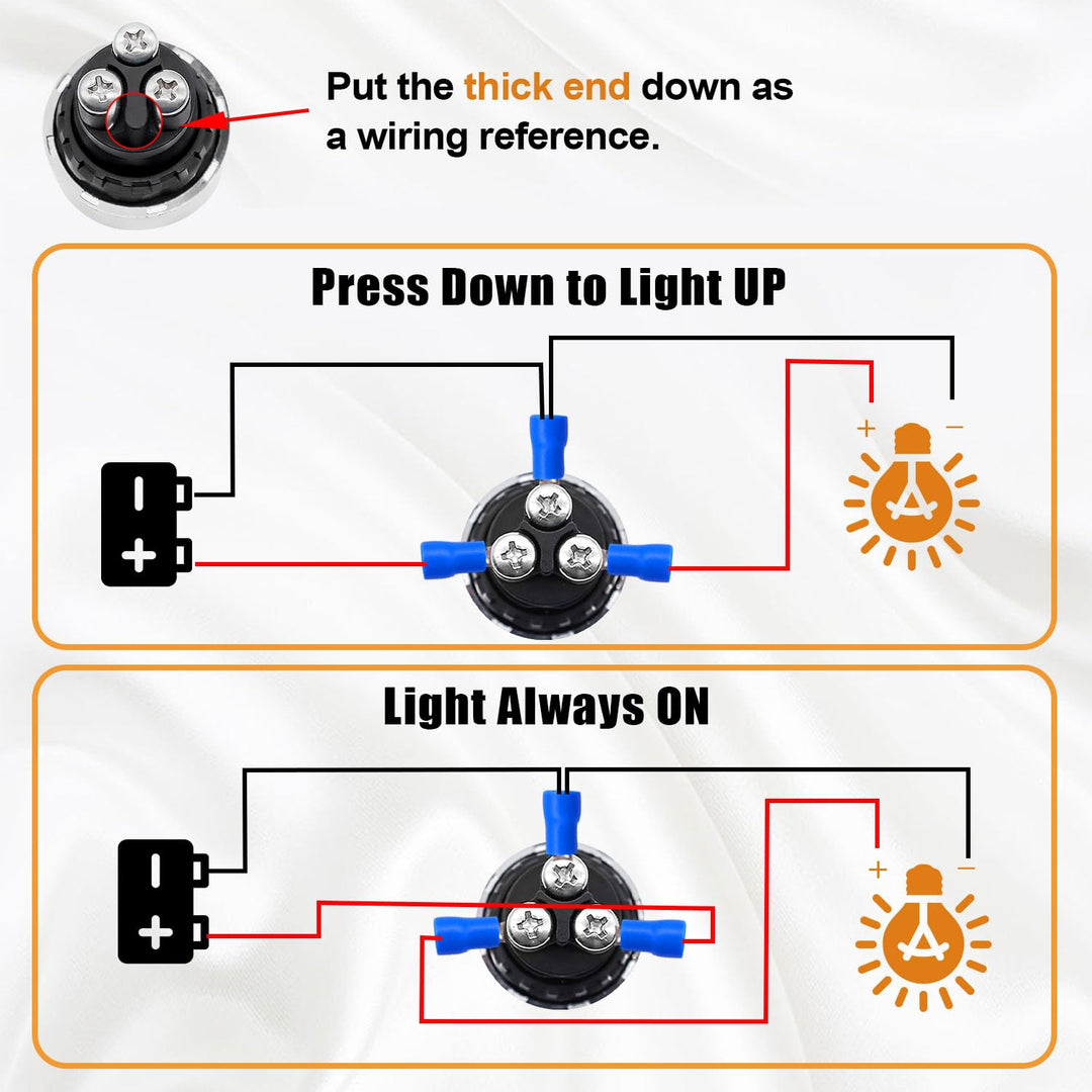 Push Start Ignition Switch 12V DC Start Engine Button Stater (ON)-Off Momentary Engine Start Push Button Switch 3Pin SPST 50A Blue LED Light for Racing Car Vehicle Truck Boat RV M-042-BU
