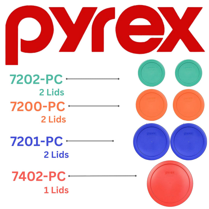 Food Storage Plastic Replacement Lid Set (Red, Cobalt Blue, Orange, Green)