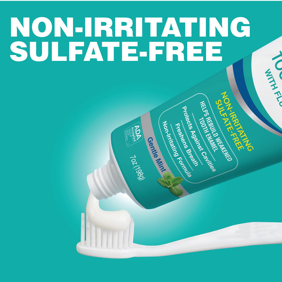 Fluoride Toothpaste, 7 Ounce, Gentle Mint, Whitening, Enamel Protection, Sulfate Free