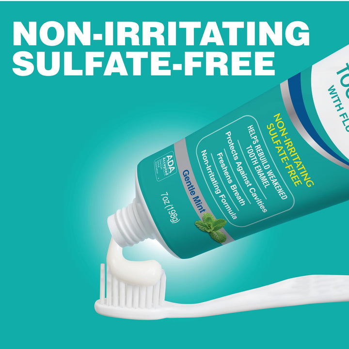 Fluoride Toothpaste, 7 Ounce, Gentle Mint, Whitening, Enamel Protection, Sulfate Free