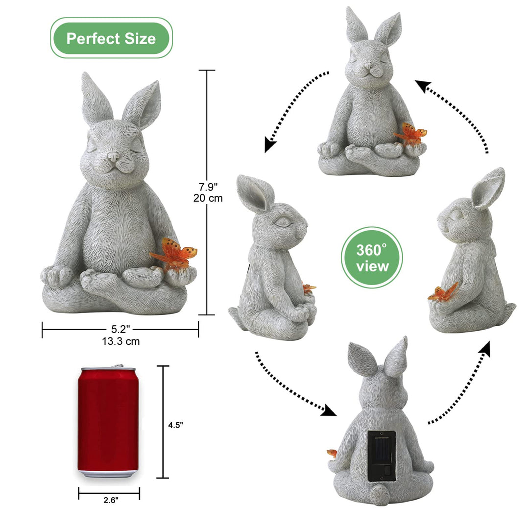 Meditating Zen Garden Decor Solar Statue: Garden Sculptures & Statues - Yard Art Outdoor Garden Clearance Home Decor - House Warming Birthday Easter Gifts for Mom/Women