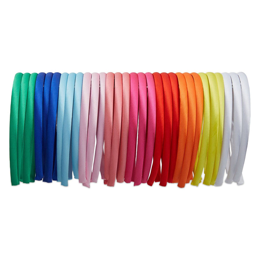 Bulk Satin Headbands, Hair Accessories for Women, Teens, Girls (10 Colors, 60 Pack)