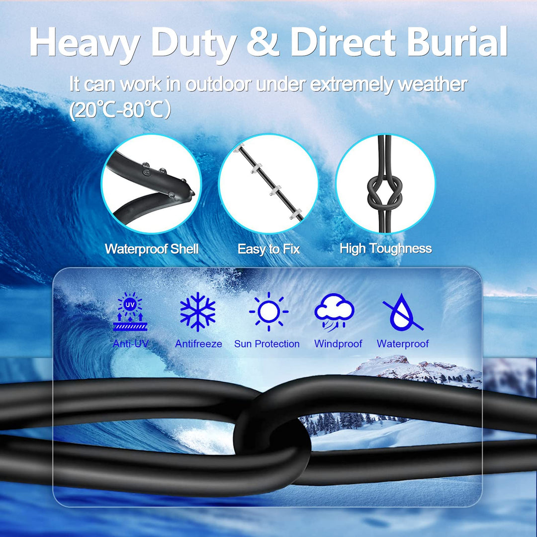 Cat 8 Ethernet Cable 50ft, Indoor&Outdoor, Heavy Duty high Speed 26AWG Internet Network Cable, 40Gbps 2000Mhz RJ45 Shielded LAN Cable, Weatherproof Pure Copper LAN Cable for Modem Gaming, 15 Clips