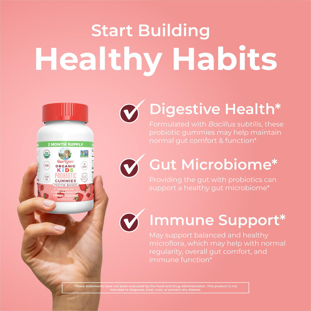 Kids Probiotics for Digestive Health | USDA Organic Probiotic Gummies | Probiotics for Kids | Immune Support | Gut Health Supplement | Vegan | Non-GMO | Gluten Free | 60 Count