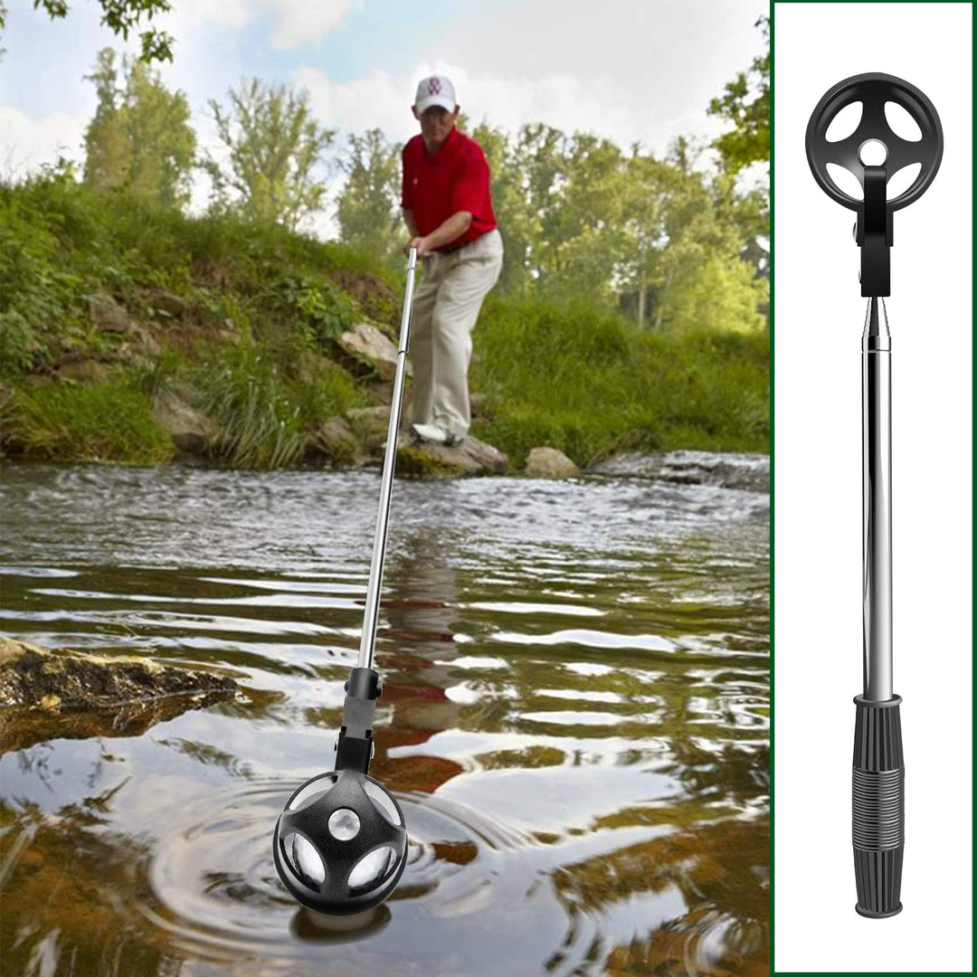 Golf Ball Retriever, Stainless Telescopic Extendable Golf Ball Retriever for Water w/Golf Ball Pick Up Retriever Grabber Claw Sucker Tool, Golf Gift for Men (6ft)