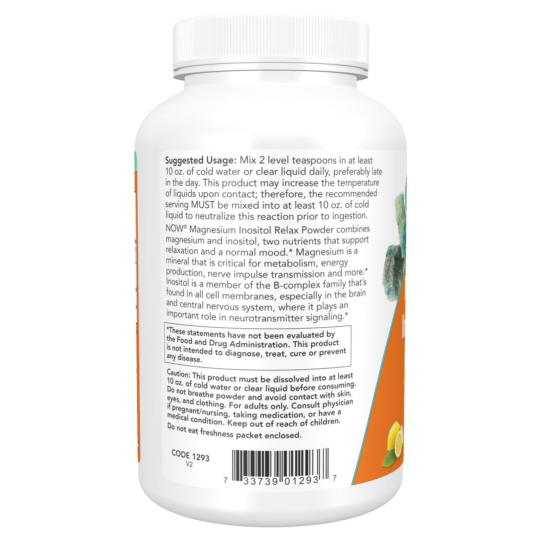 Supplements,powder Magnesium Inositol Relax, Nervous System Support*, Fizzy Lemonade Flavor, 16-Ounce