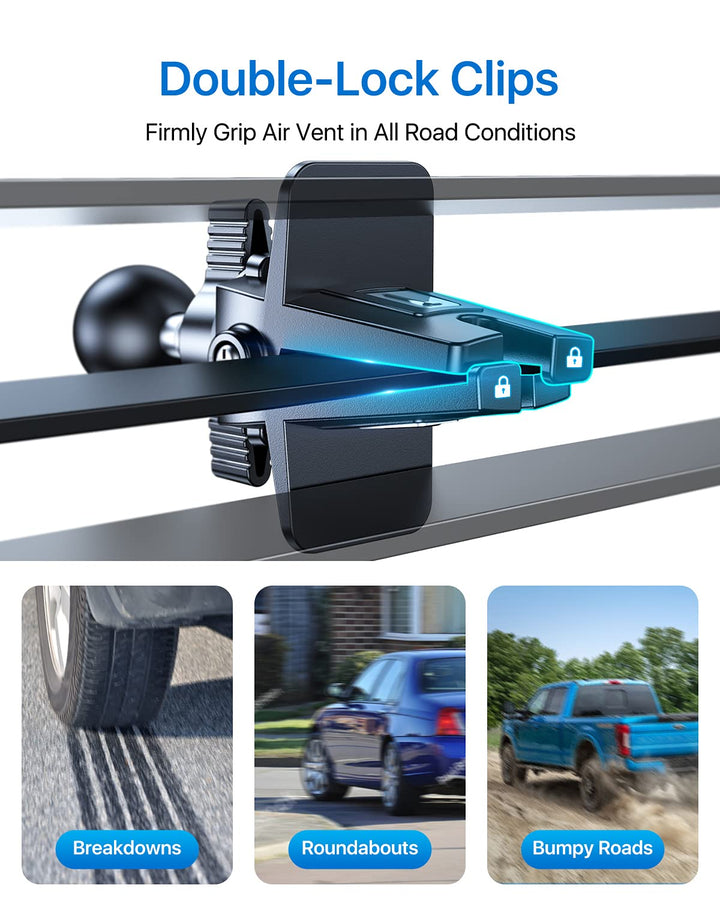 2024 Upgraded Car Phone Holder Mount for Vent, Military Sturdy Metal Clip Air Vent Phone Holder for Your Car Easy Used Cell Phone Car Mount for iPhone 16 15 14 13 12 Pro Max Samsung S24 S23